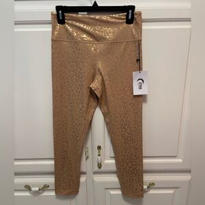 NWT Zyia Gold Leopard Light n Tight Hi-Rise Women Size  (8-10)  24" NWT